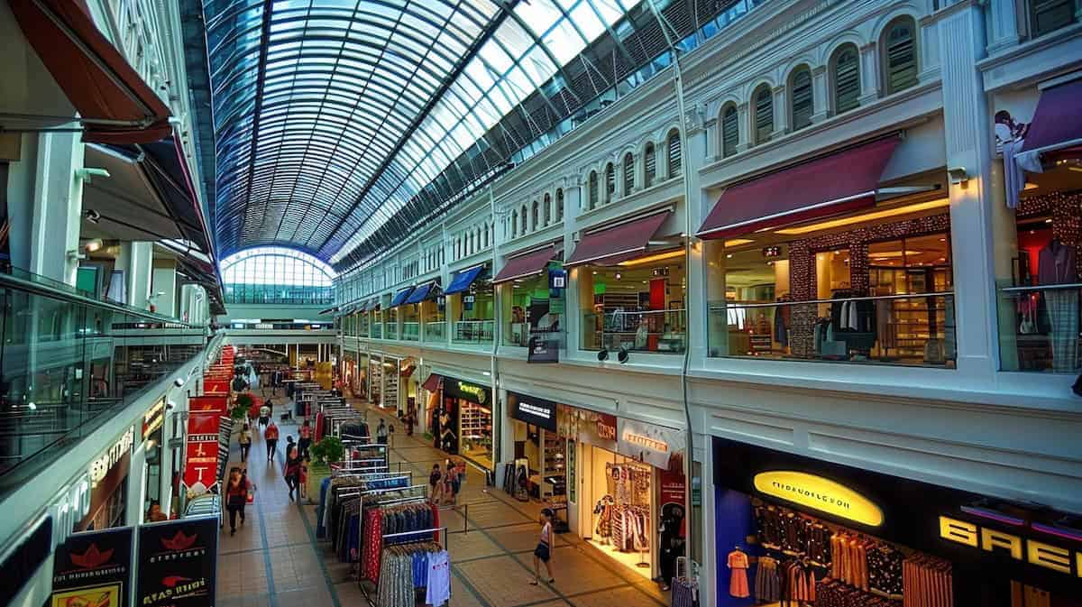 Bugis Singapore night street with cultural shophouses